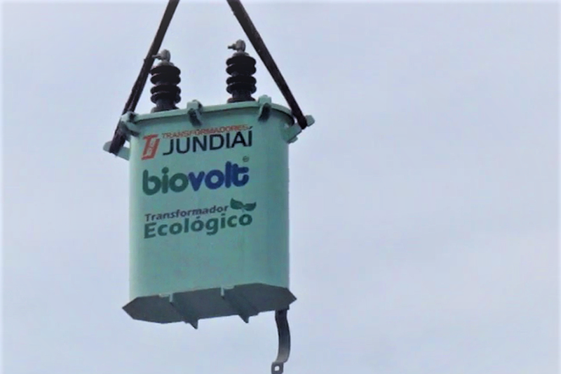 Instalação do transformador com óleo vegetal Biovolt